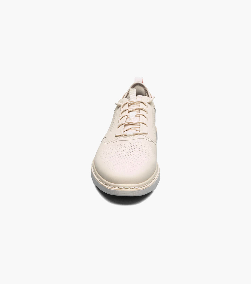 Stacy Adams SYNCHRO Plain Toe Elastic Lace Up Cream by Stacy Adams Shoes