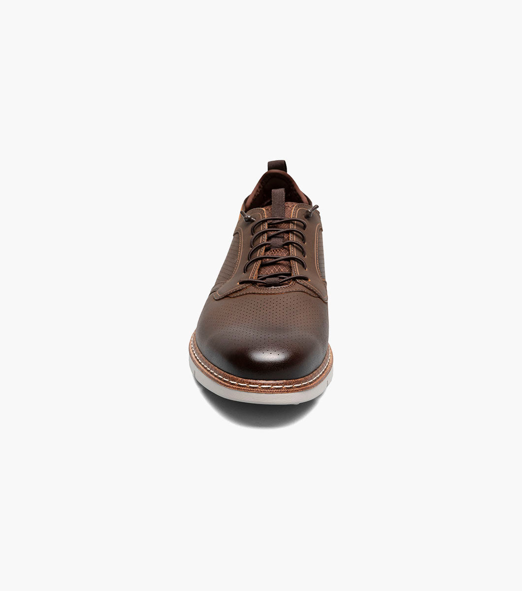 Stacy Adams SYNC Plain Toe Elastic Lace Up Brown CH by Stacy Adams Shoes