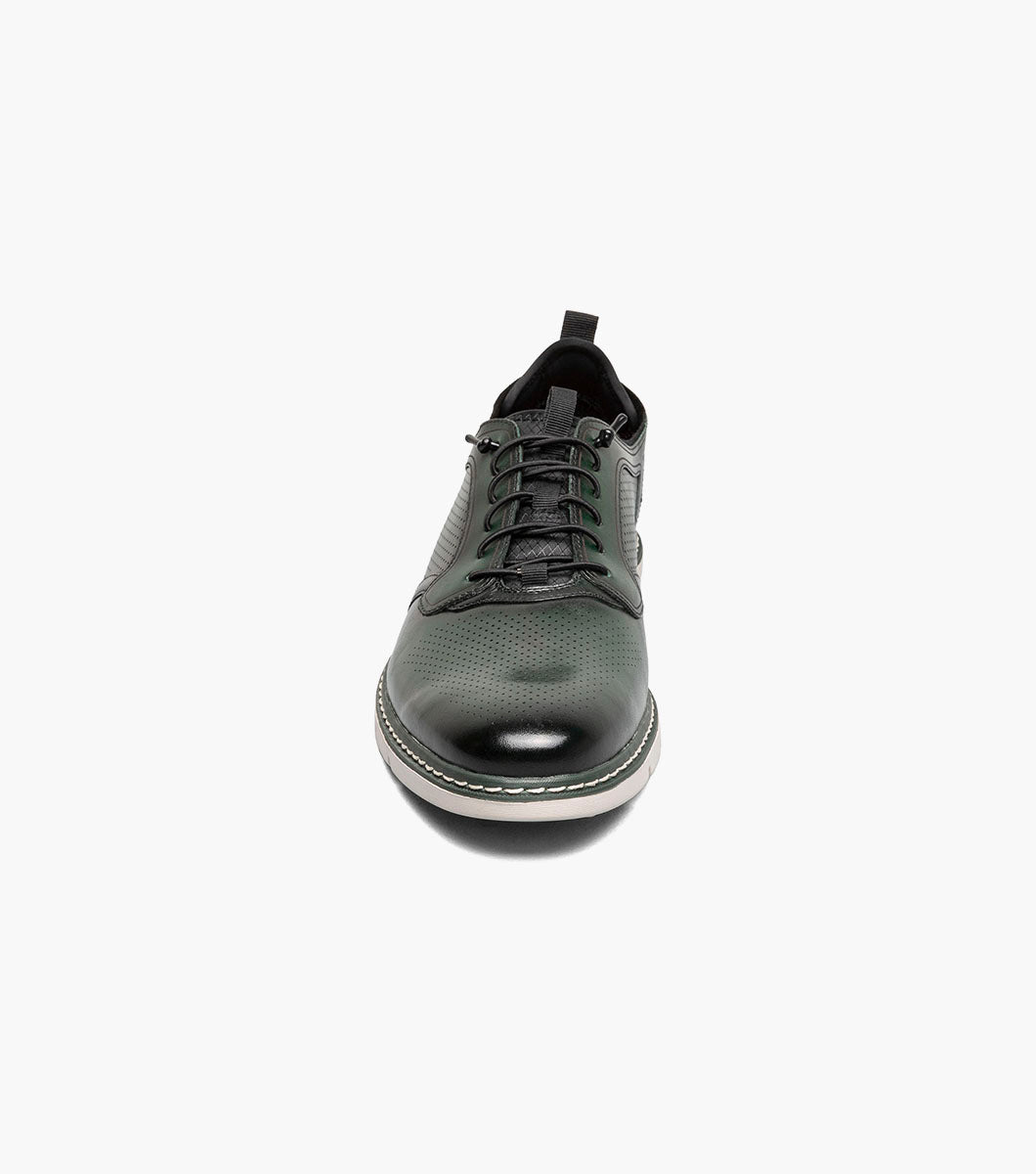 Stacy Adams SYNC Plain Toe Elastic Lace Up Green by Stacy Adams Shoes