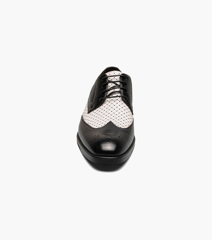 Stacy Adams ASHER Wingtip Lace Up Black w/White by Stacy Adams Shoes
