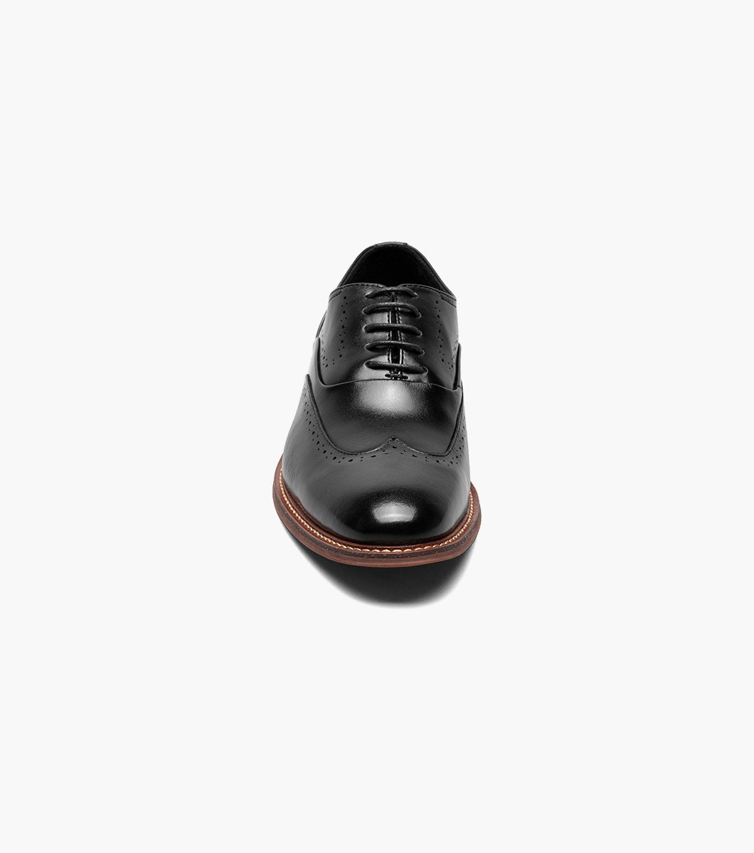 Stacy Adams MACARTHUR Wingtip Oxford Black Smooth by Stacy Adams Shoes