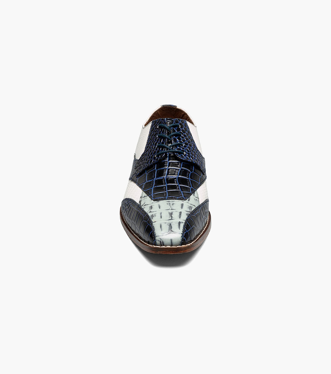 Stacy Adams TRISTANO Modified Bike Toe Oxford Dark Blue Multi by Stacy Adams Shoes