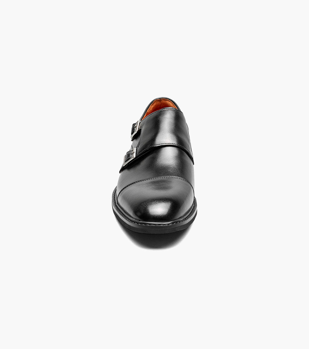 Stacy Adams BOSWELL Cap Toe Double Monk Strap Black by Stacy Adams Shoes