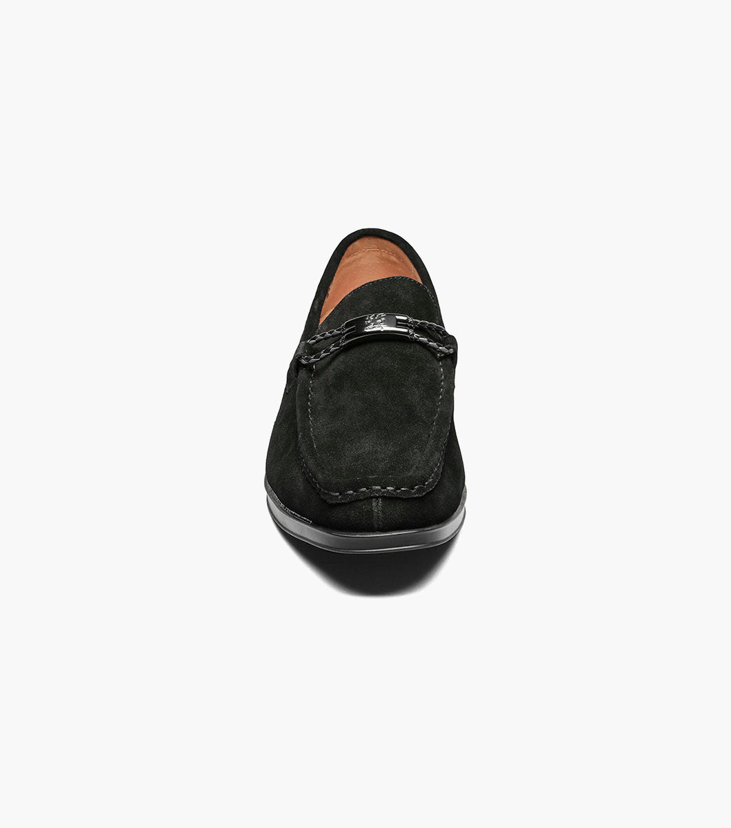 Stacy Adams NEVILLE Moc Toe Bit Slip On Black Suede by Stacy Adams Shoes