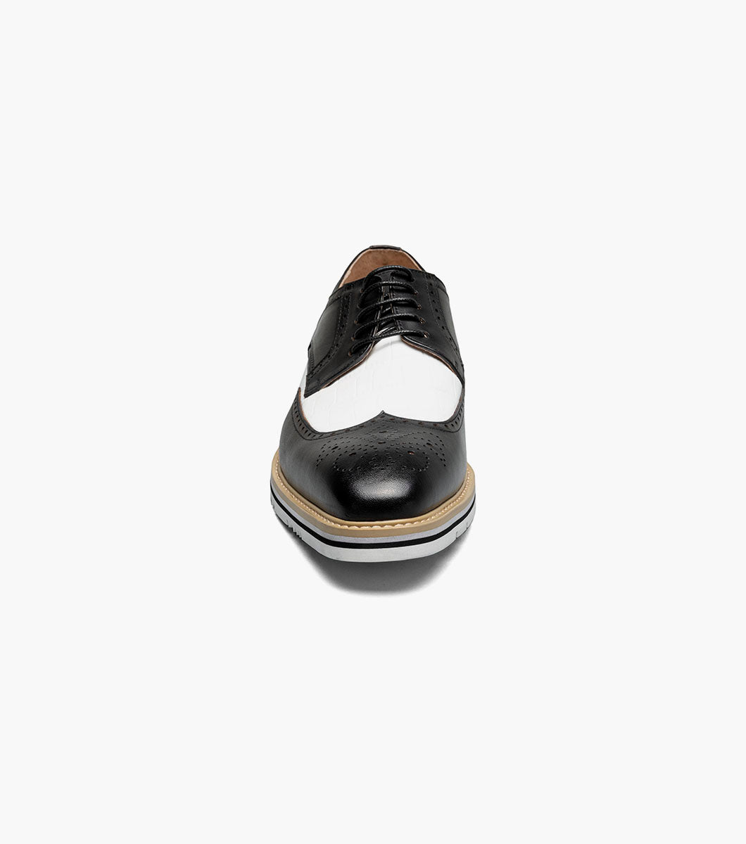 Stacy Adams BEAUMONT Wingtip Oxford Black w/White by Stacy Adams Shoes