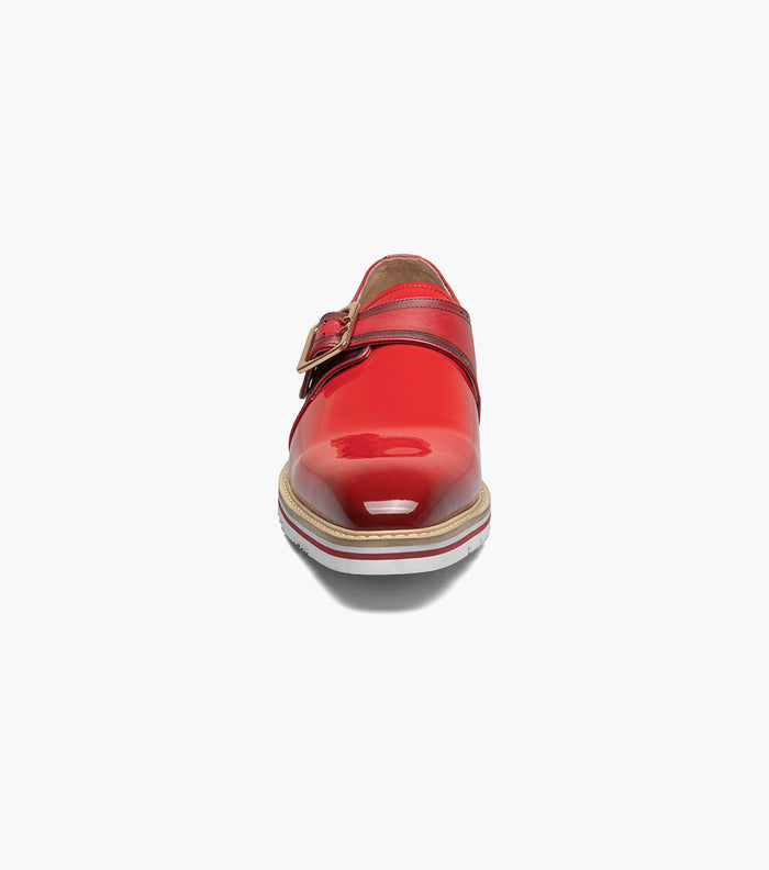 Stacy Adams BARTRAM Plain Toe Monk Strap Red by Stacy Adams Shoes