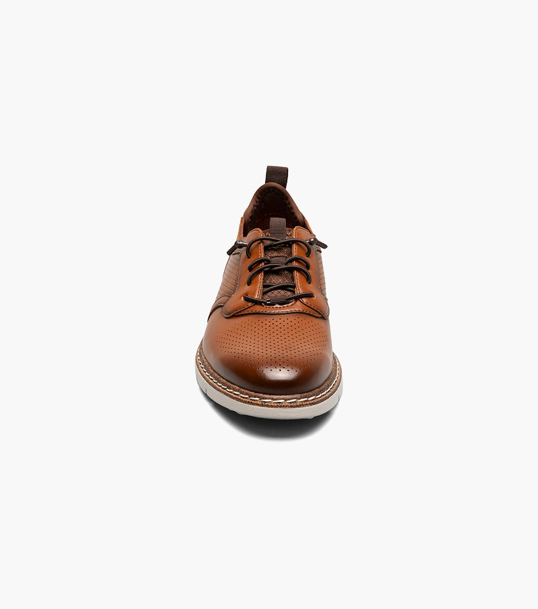 Stacy Adams KIDS SYNC Plain Toe Elastic Lace Up Cognac by Stacy Adams Shoes