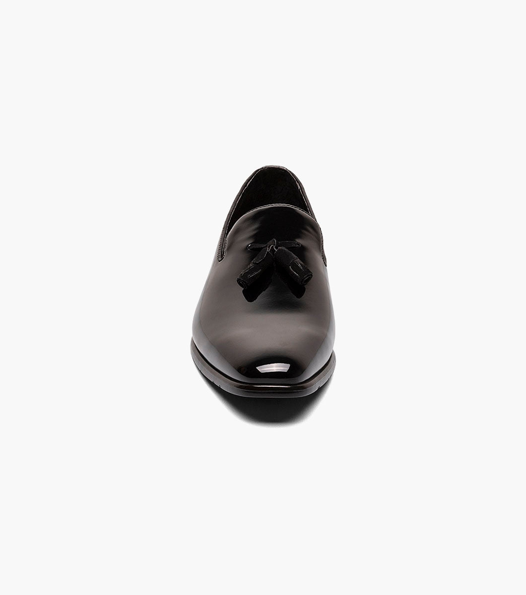Stacy Adams PHOENIX Plain Toe Tassel Slip On Black Patent by Stacy Adams Shoes