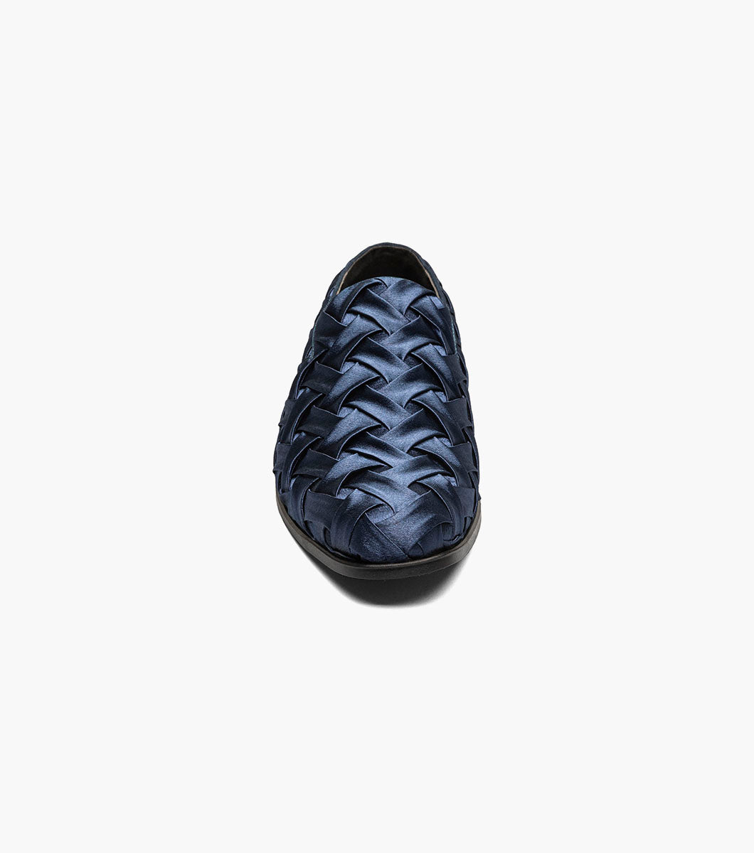 Stacy Adams SAVOIR Plain Toe Satin Slip On Navy by Stacy Adams Shoes