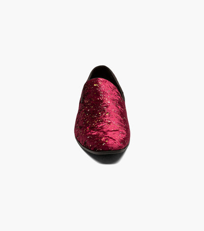 Stacy Adams STELLAR Plain Toe Glitter Slip On Burgundy by Stacy Adams Shoes