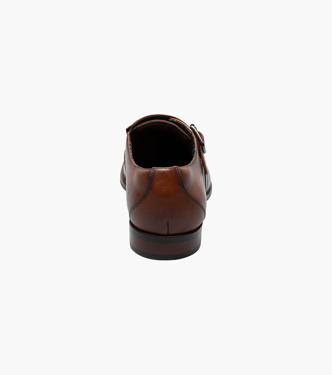 Stacy Adams KARCHER Plain Toe Monk Strap Cognac by Stacy Adams Shoes