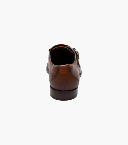 Stacy Adams KARCHER Plain Toe Monk Strap Cognac by Stacy Adams Shoes