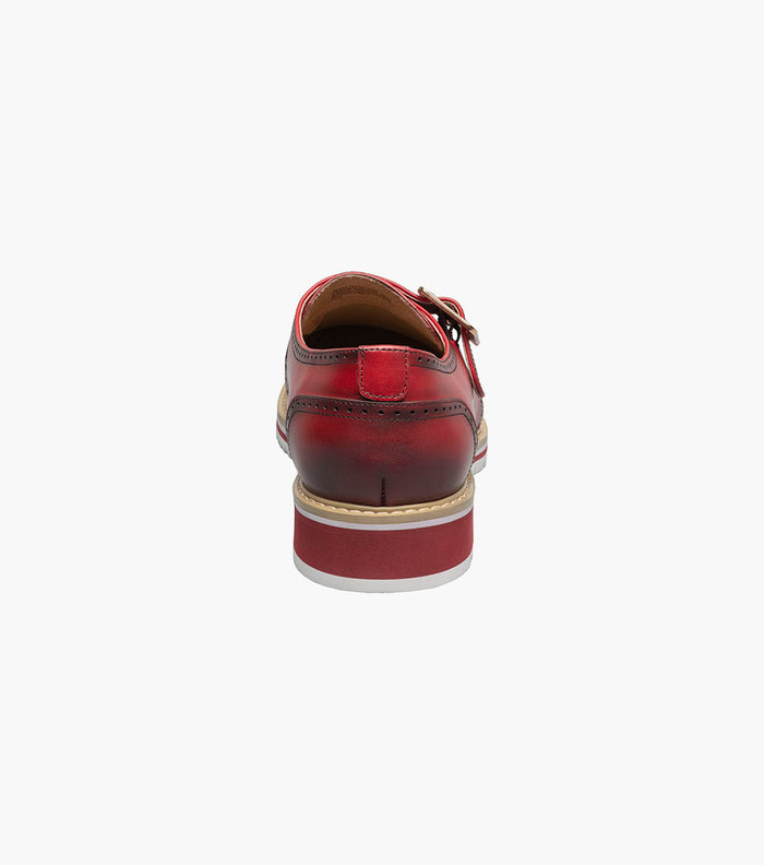Stacy Adams BARTRAM Plain Toe Monk Strap Red by Stacy Adams Shoes