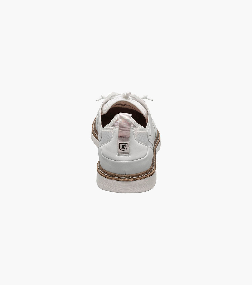Stacy Adams SYNCHRO Plain Toe Elastic Lace Up White by Stacy Adams Shoes