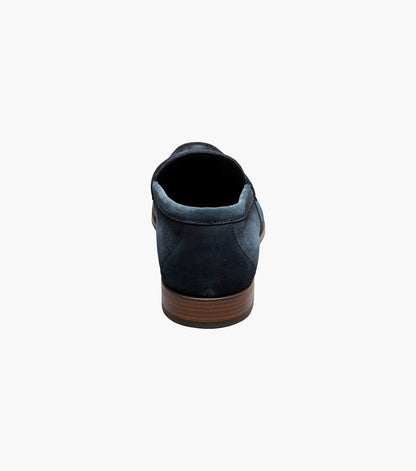 Stacy Adams BURKE Moc Toe Saddle Slip On Navy Suede by Stacy Adams Shoes