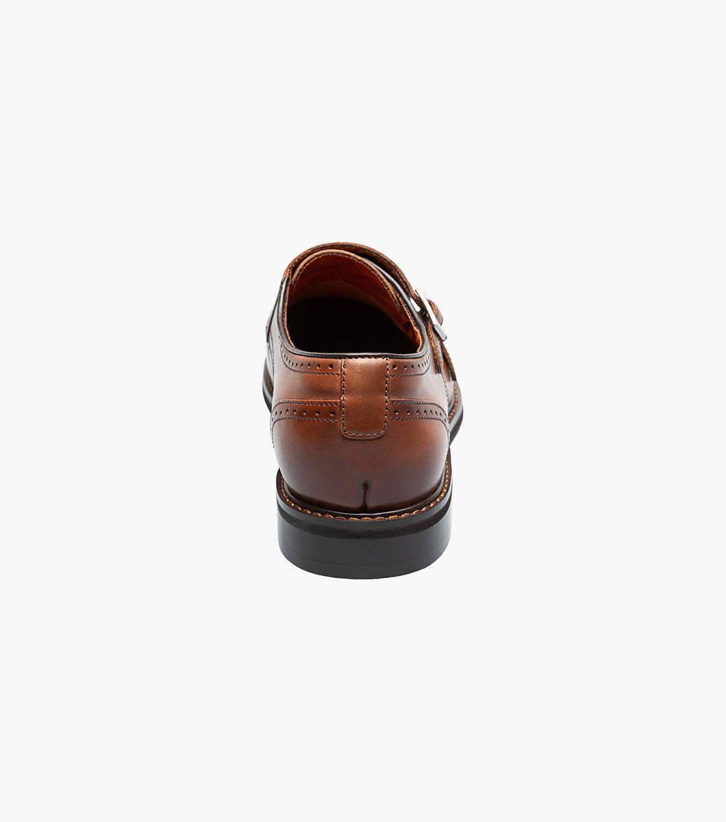 Stacy Adams BOSWELL Cap Toe Double Monk Strap Brandy by Stacy Adams Shoes