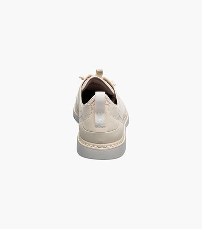 Stacy Adams SYNCHRO Plain Toe Elastic Lace Up Cream by Stacy Adams Shoes