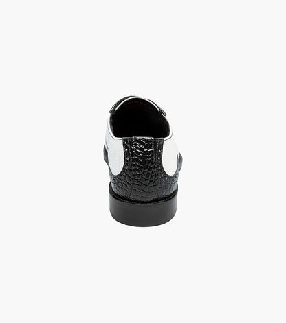 Stacy Adams TARANGO Modified Cap Toe Oxford Black w/White by Stacy Adams Shoes