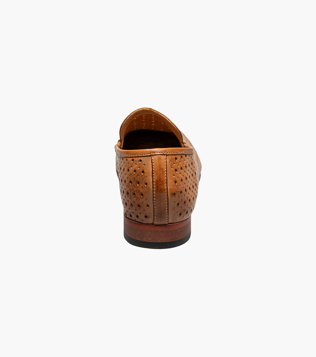Stacy Adams WINDEN Moc Toe Perf Slip On Natural by Stacy Adams Shoes