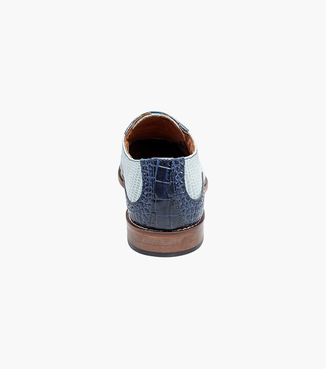 Stacy Adams TARANGO Modified Cap Toe Oxford Dark Blue Multi by Stacy Adams Shoes