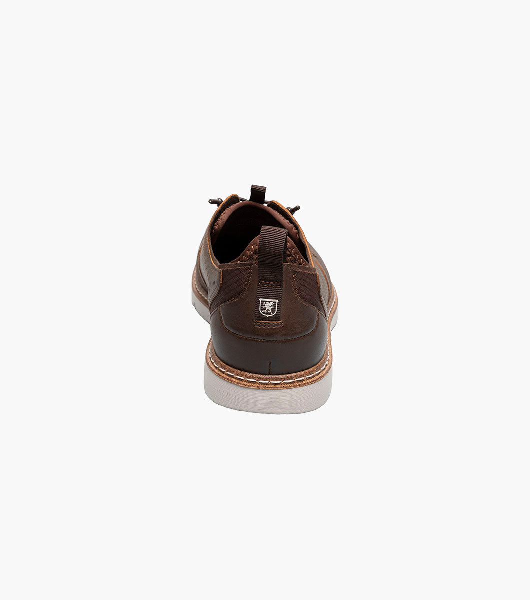 Stacy Adams SYNC Plain Toe Elastic Lace Up Brown CH by Stacy Adams Shoes