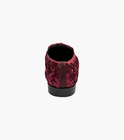 Stacy Adams SAVOIR Plain Toe Satin Slip On Burgundy by Stacy Adams Shoes