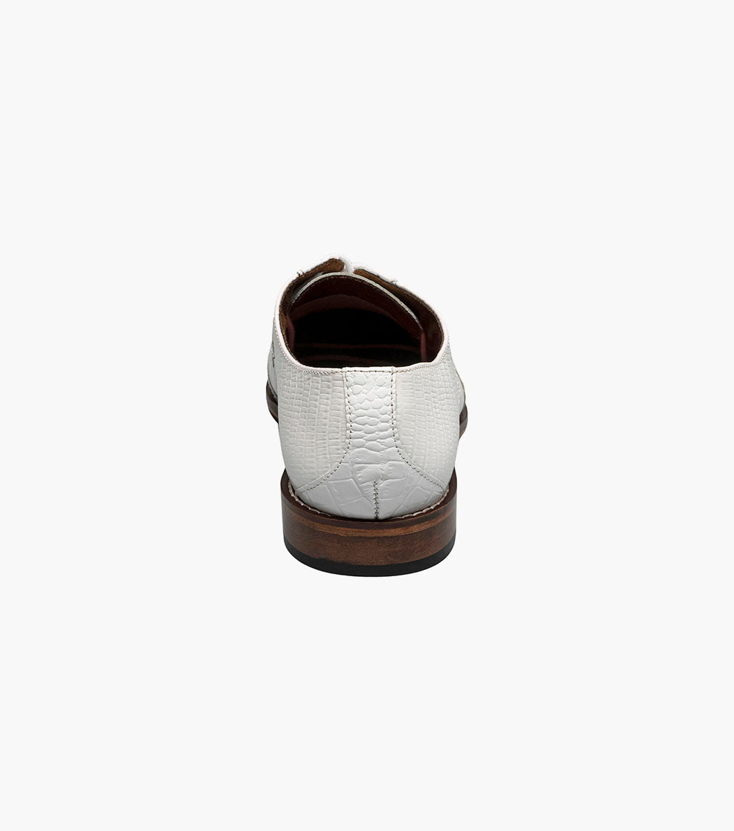 Stacy Adams TRISTANO Modified Bike Toe Oxford White by Stacy Adams Shoes