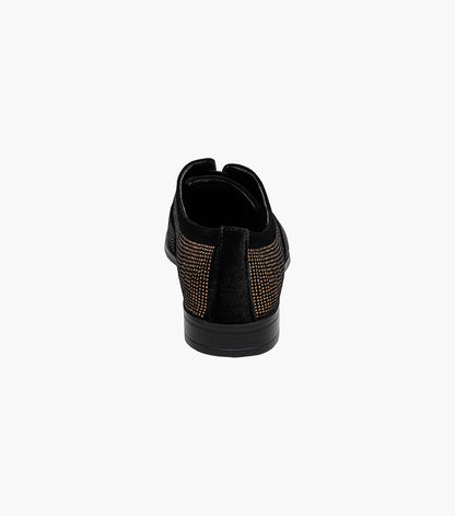 Stacy Adams STARLEIGH Rhinestone Plain Toe Slip On Black and Gold by Stacy Adams Shoes