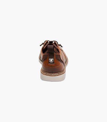 Stacy Adams KIDS SYNC Plain Toe Elastic Lace Up Cognac by Stacy Adams Shoes