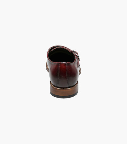Stacy Adams DESMOND Cap Toe Monk Strap Burgundy by Stacy Adams Shoes