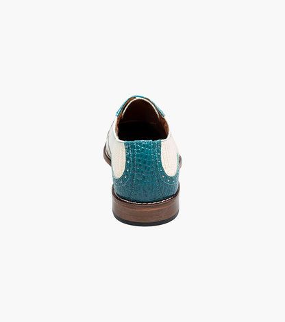 Stacy Adams TARANGO Modified Cap Toe Oxford Navy with Teal by Stacy Adams Shoes