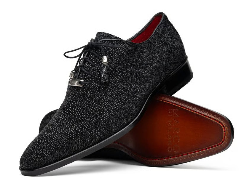 Marco Di Milano Rimini Black Genuine Stingray Exotic Lace-Up Dress Shoes - view 1