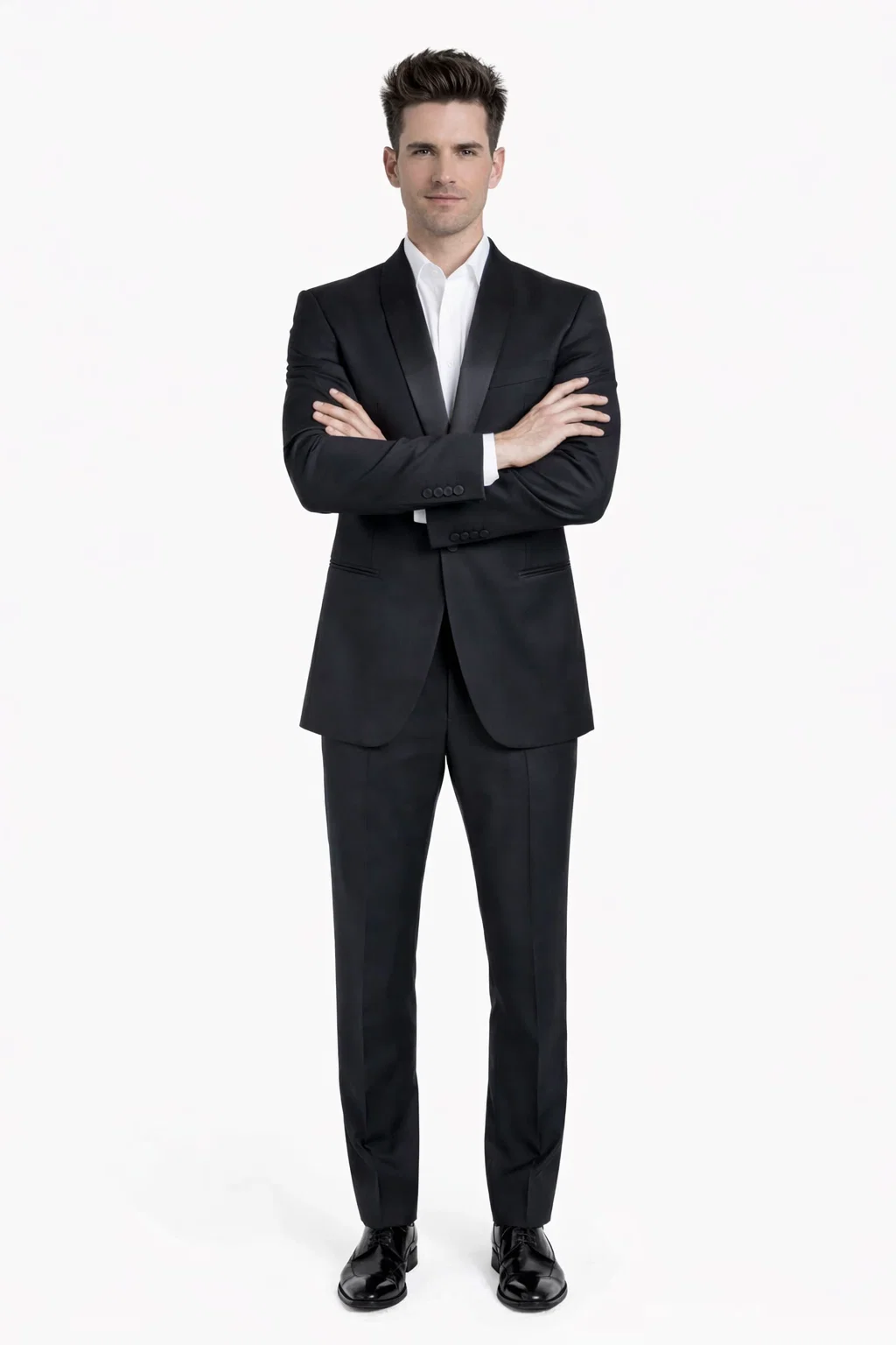 1 Button Designer Shawl Tuxedo in Black - Mens Slim Fitted Tuxedo