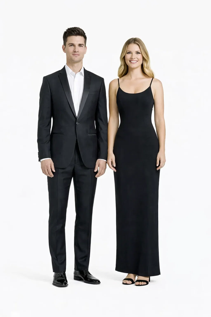 1 Button Designer Shawl Tuxedo in Black - Mens Slim Fitted Tuxedo