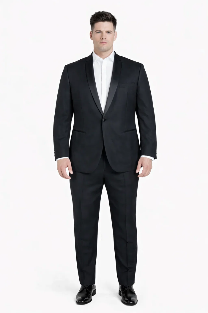 1 Button Designer Shawl Tuxedo in Black - Mens Slim Fitted Tuxedo