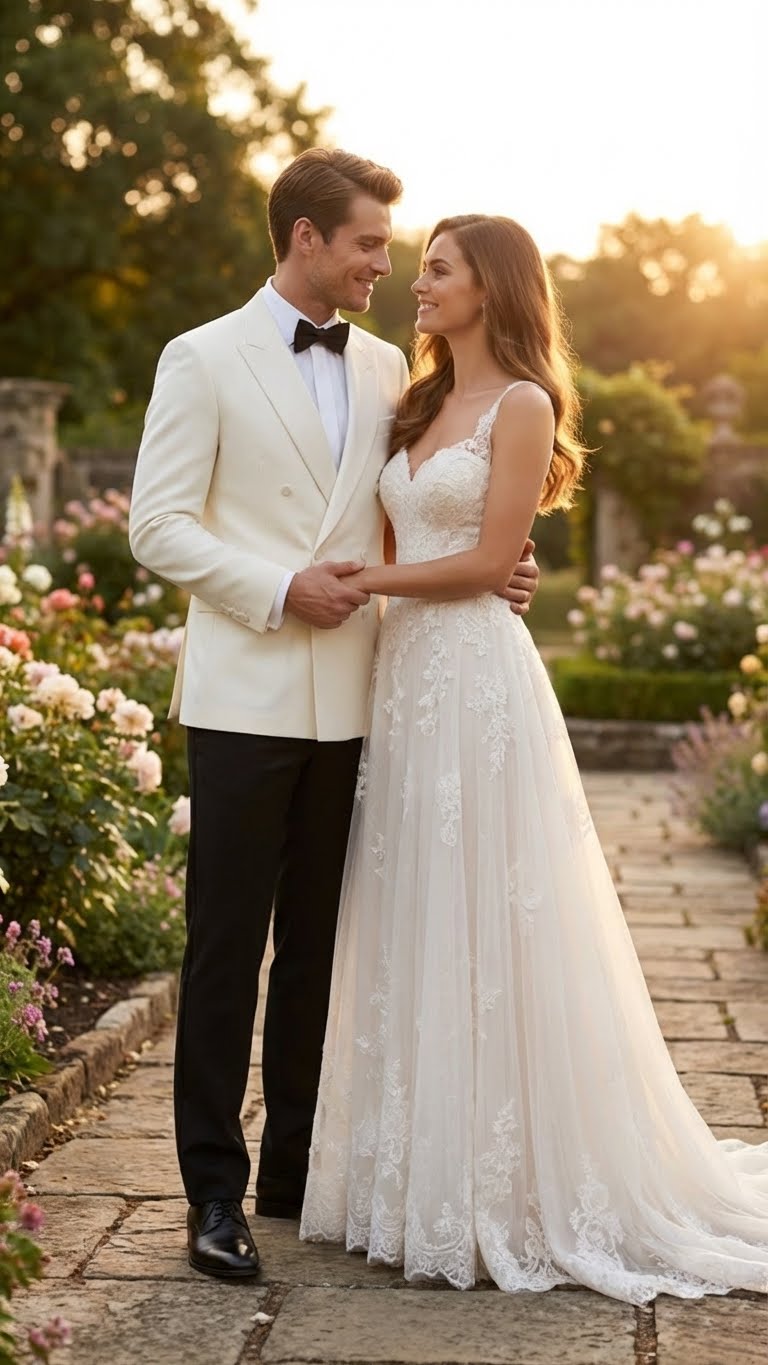 Mens Ivory Double-Breasted Shawl Lapel Tuxedo Jacket | Premium Formal Dinner Jacket for Weddings and Black-Tie Events