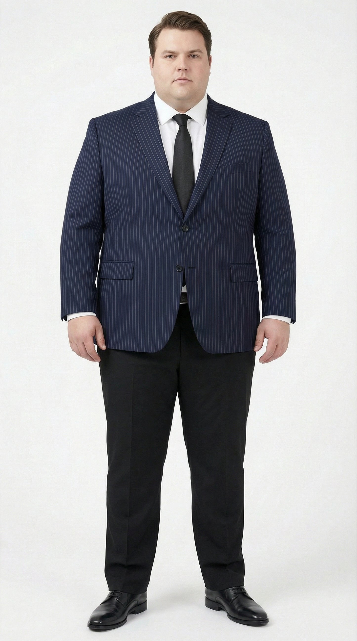 Men’s Navy Blue Pinstripe Blazer – Classic Tailored Formal Jacket for Business, Office and Professional Wear