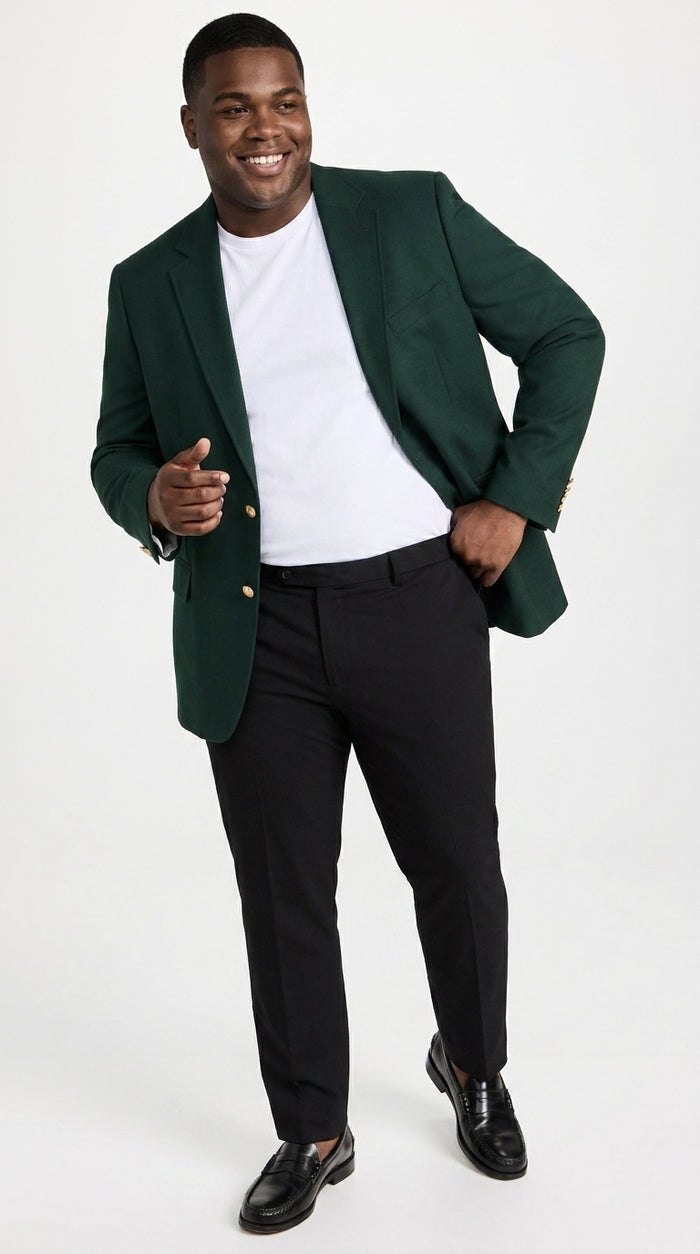 Men’s Hunter Green Blazer with Black Pants –, Church, Business and Formal Outfit dark green color