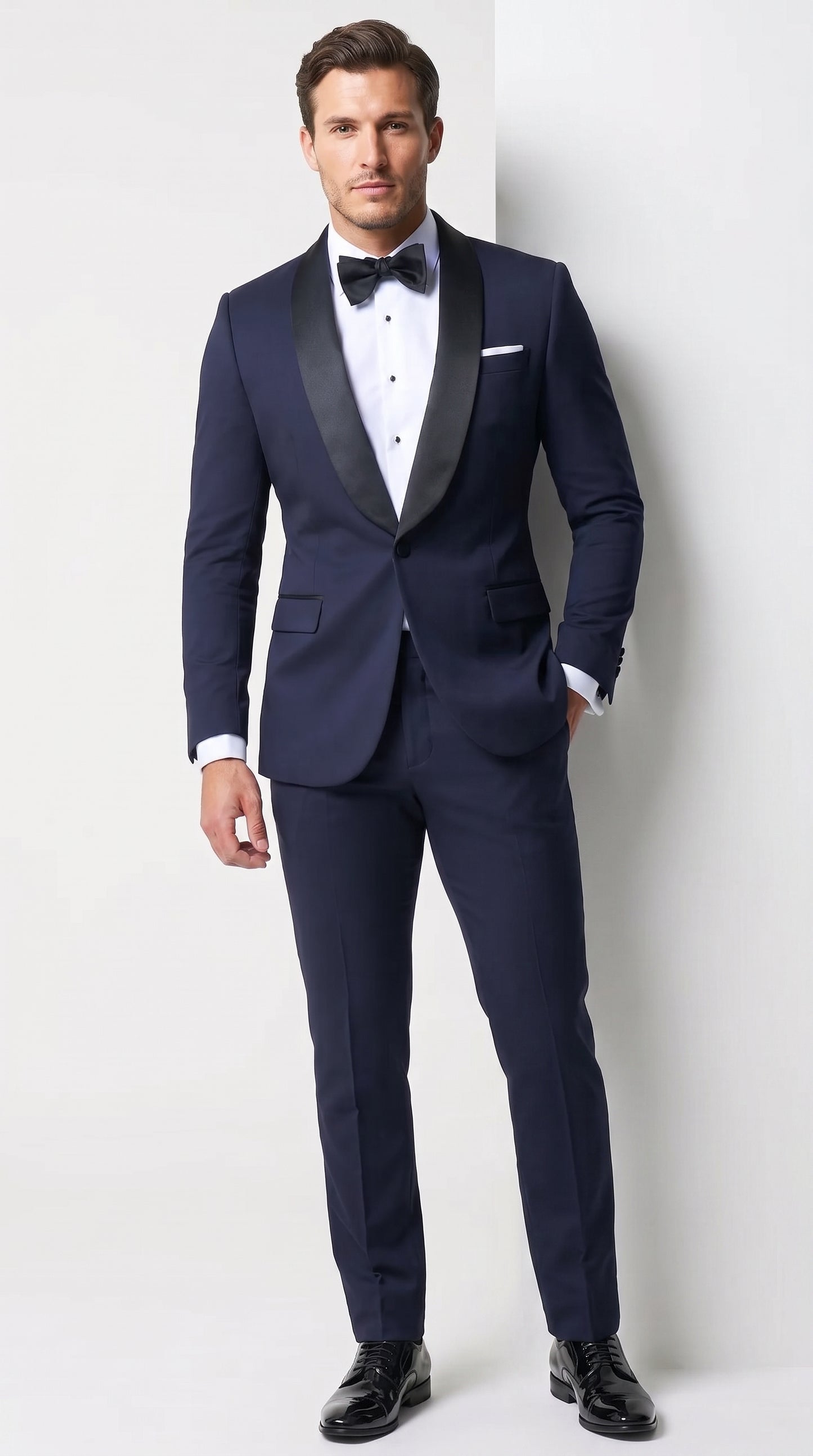 Men’s Father of the Bride Tuxedo Suit – Shawl Lapel Wedding Suit in Black, Navy or Hunter Green