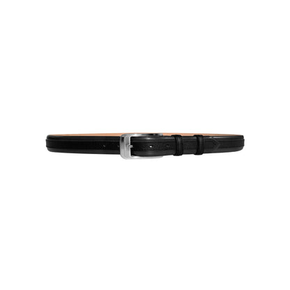 CBelt -4002 Contrast Leather Belt - Grey-Black