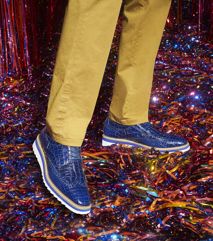 Stacy Adams ALARIO Wingtip Oxford Blue by Stacy Adams Shoes