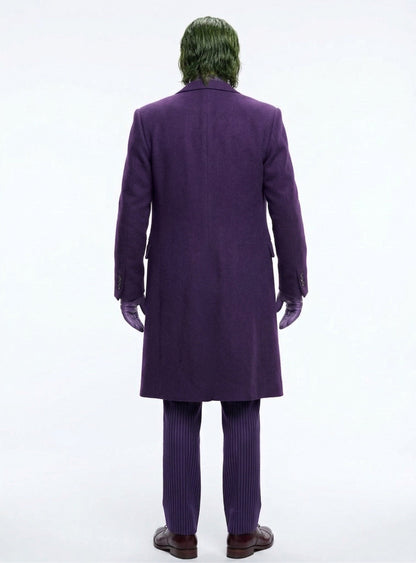 Men’s Purple Overcoat Joker Folie à Deux Arthur Fleck Inspired Long Coat – Classic Costume Trench Coat, Stylish Winter Party Wear Jacket