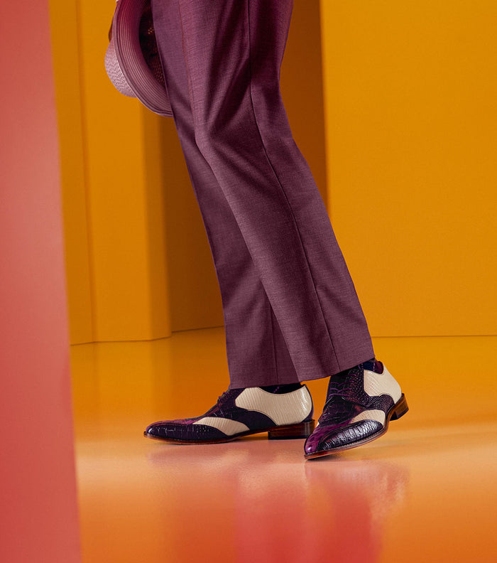 Stacy Adams TRISTANO Modified Bike Toe Oxford Purple Multi by Stacy Adams Shoes