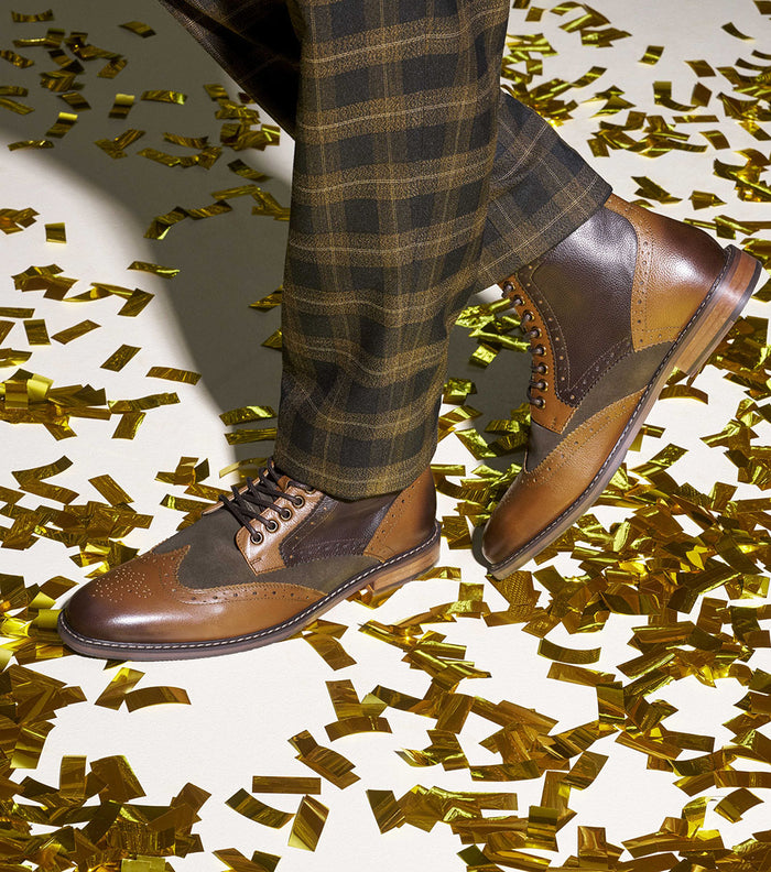 Stacy Adams FINNEGAN Wingtip Lace Up Boot Olive Multi by Stacy Adams Shoes