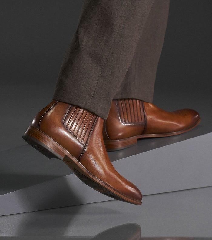 Stacy Adams BRADLEY Plain Toe Chelsea Boot Tan by Stacy Adams Shoes