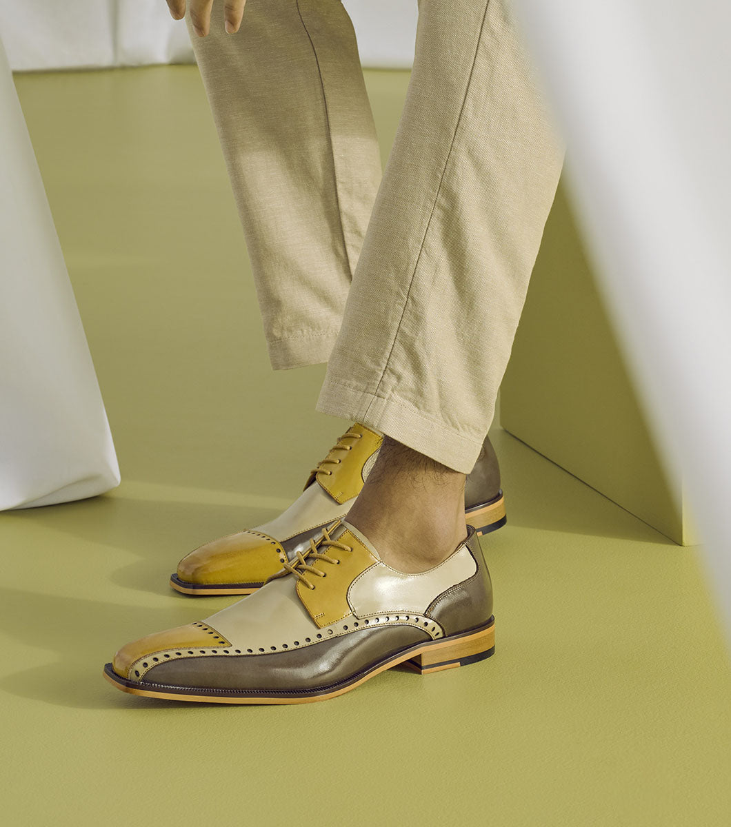 Stacy Adams PLAZA Modified Cap Toe Oxford Olive Multi by Stacy Adams Shoes
