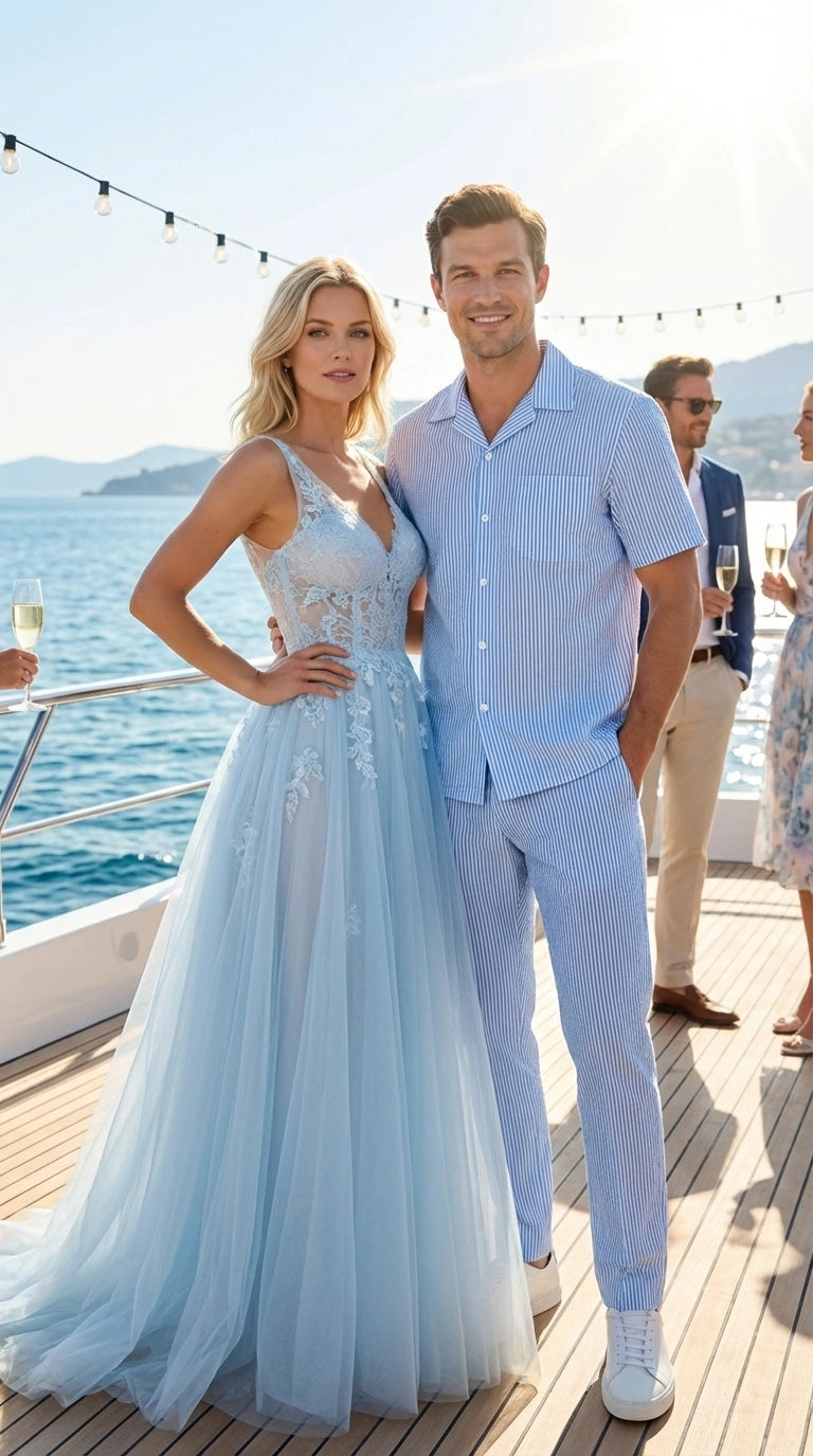 Mens Light Blue Seersucker Walking Suit Set – Casual Summer Short Sleeve Outfit with Matching Pants Lightweight Two Piece Set