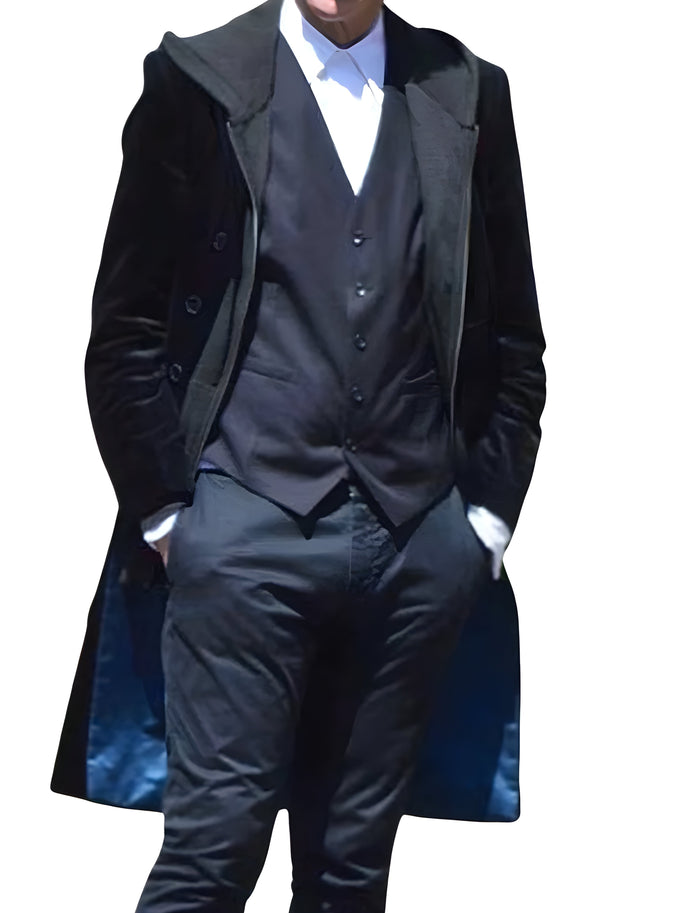 Mens 12th Doctor Who Black Velvet Coat – Peter Capaldi Inspired Victorian Style Coat