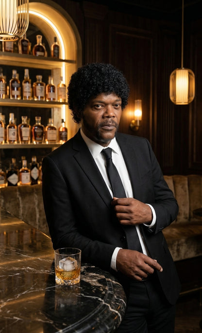 Mens Black Blazer – Jules Winnfield Inspired Pulp Fiction Style Classic Formal Blazer for Men Vintage Retro Jacket