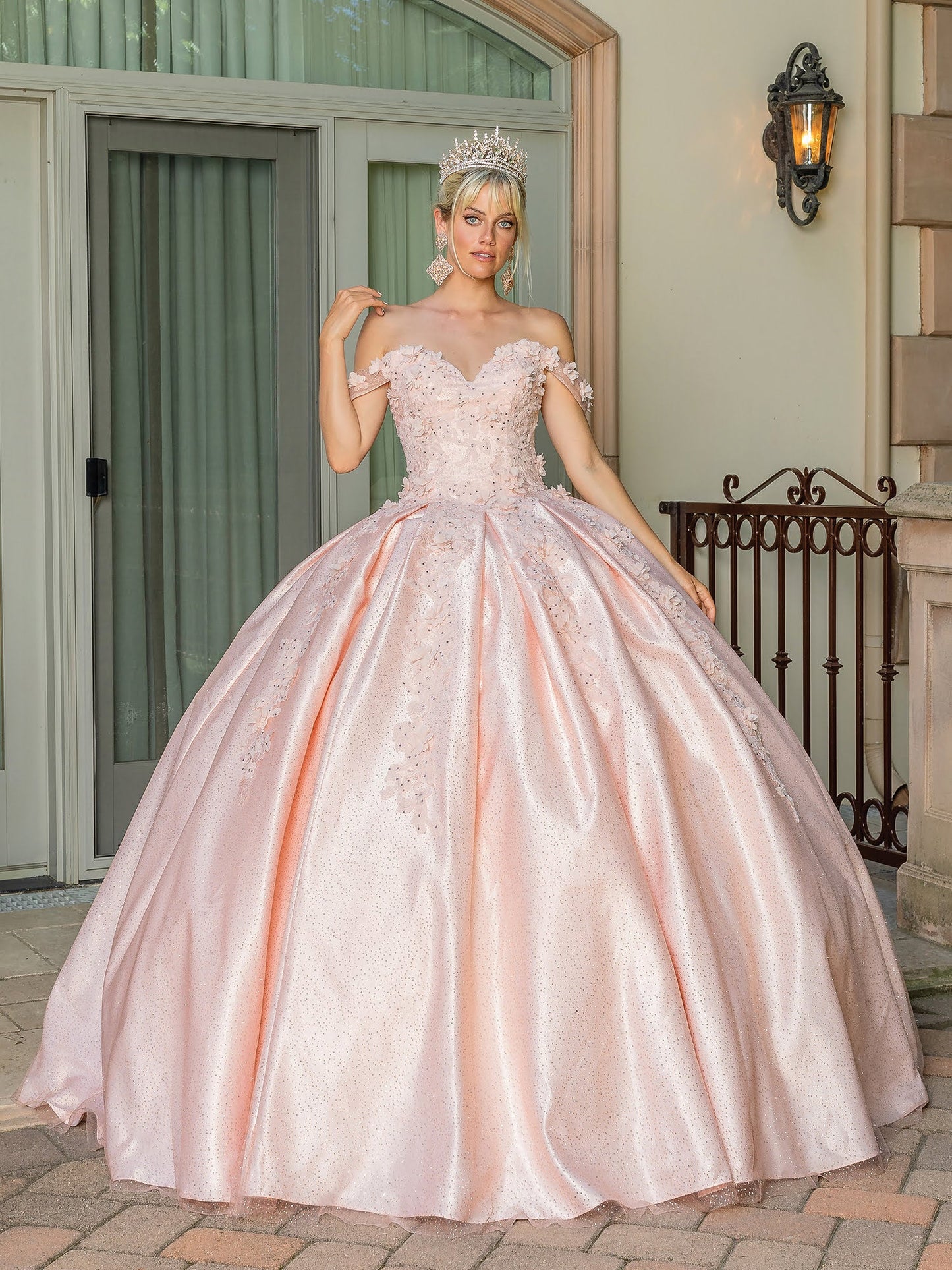 Dancing Queen Dresses DQ-1501 Quinceañera Beaded Gown with Full Skirt